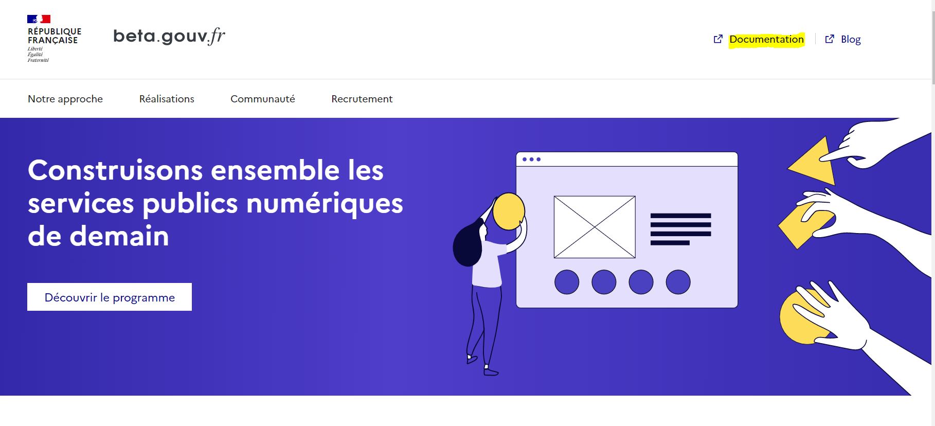 Landing page beta.gouv.fr